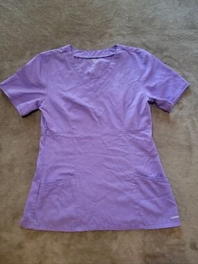 Landau Made Better TENCEL Scrub Top Nursing Uniform Women S PURPLE Short sleeve